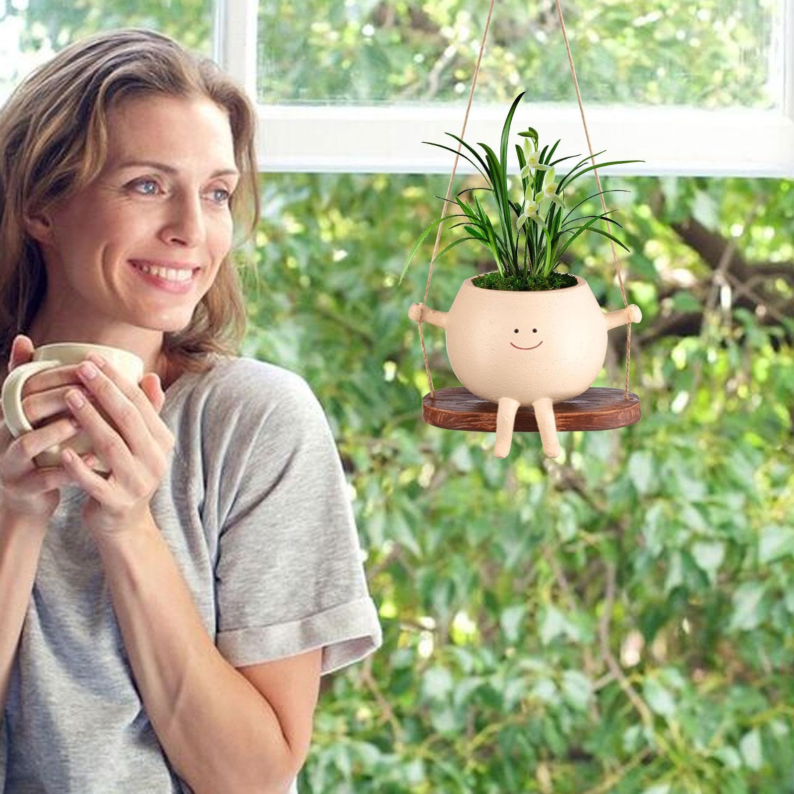Amazon.co.jp: 吊り下げ可能な植木鉢、スイングスタイルハンギング